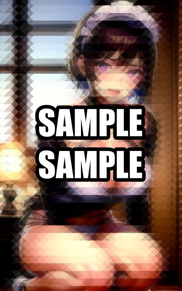 前のめりのメイド水着美女