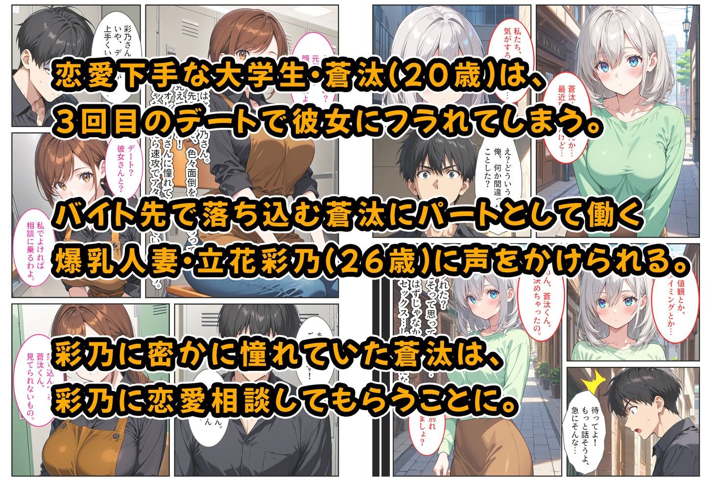 バイト先の爆乳人妻に恋愛相談したらセックスさせてくれました！