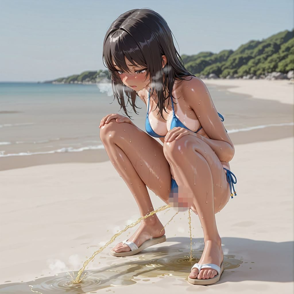 ビーチ限界放尿