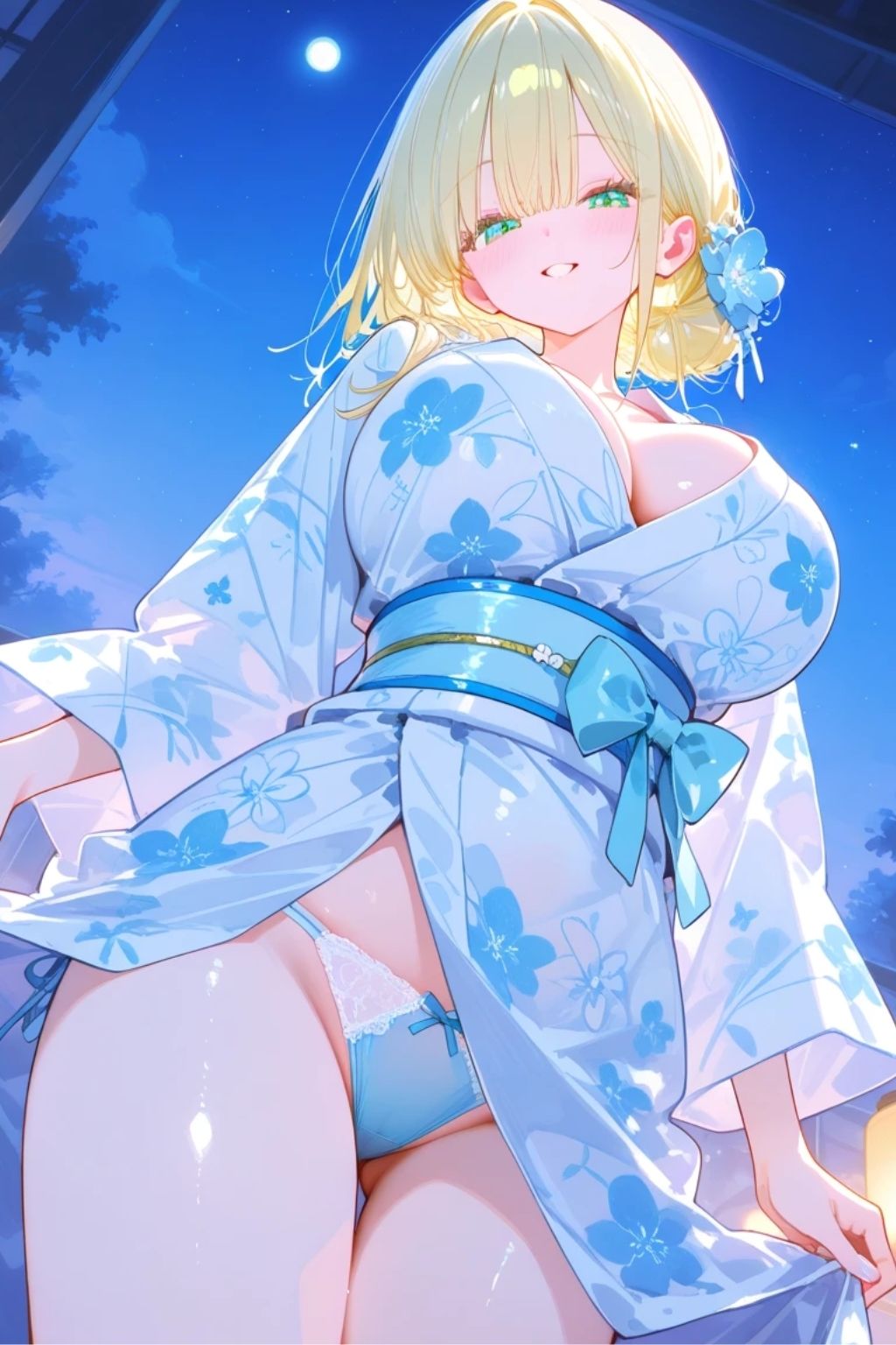 浴衣を脱いだ金髪爆乳