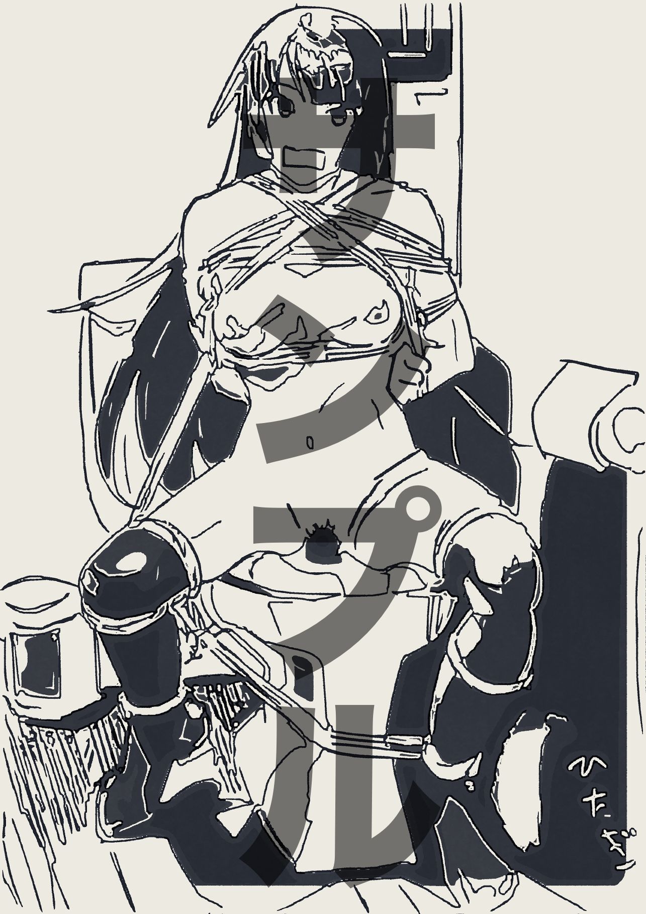 戦場ヶ原ひたぎ  緊縛（線画）