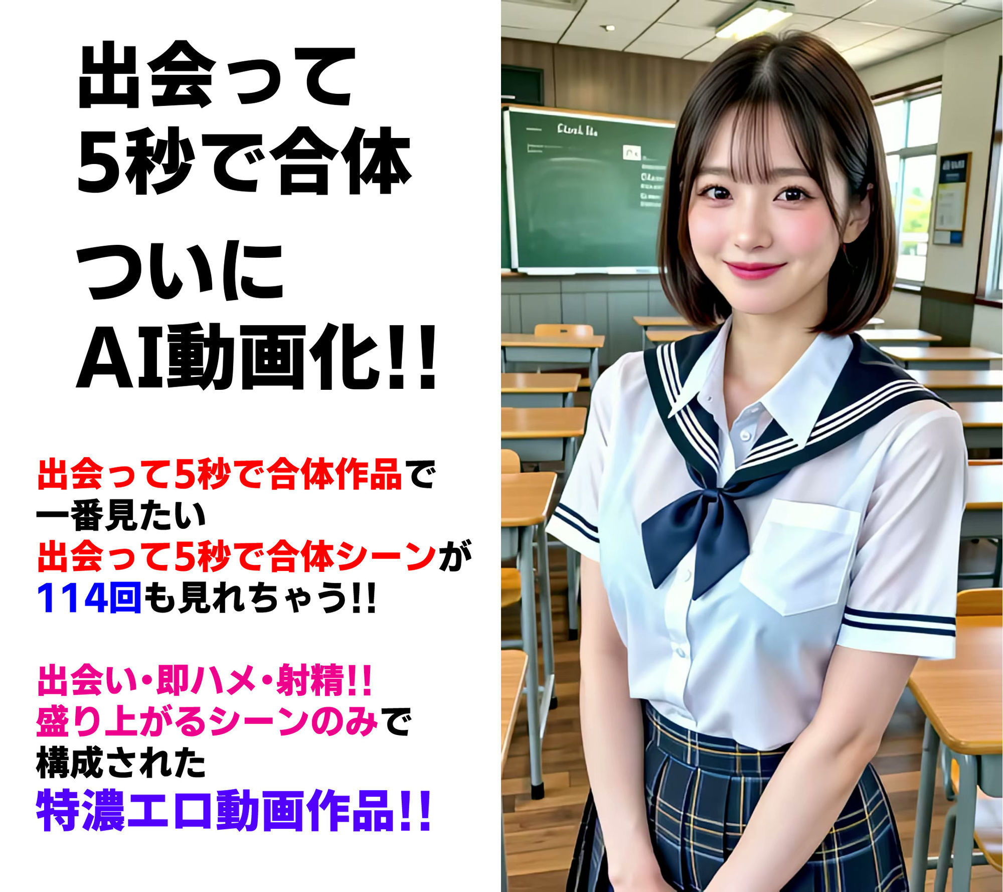 出会って5秒でAI合体 114連発【動画】 即ハメ中出し顔射