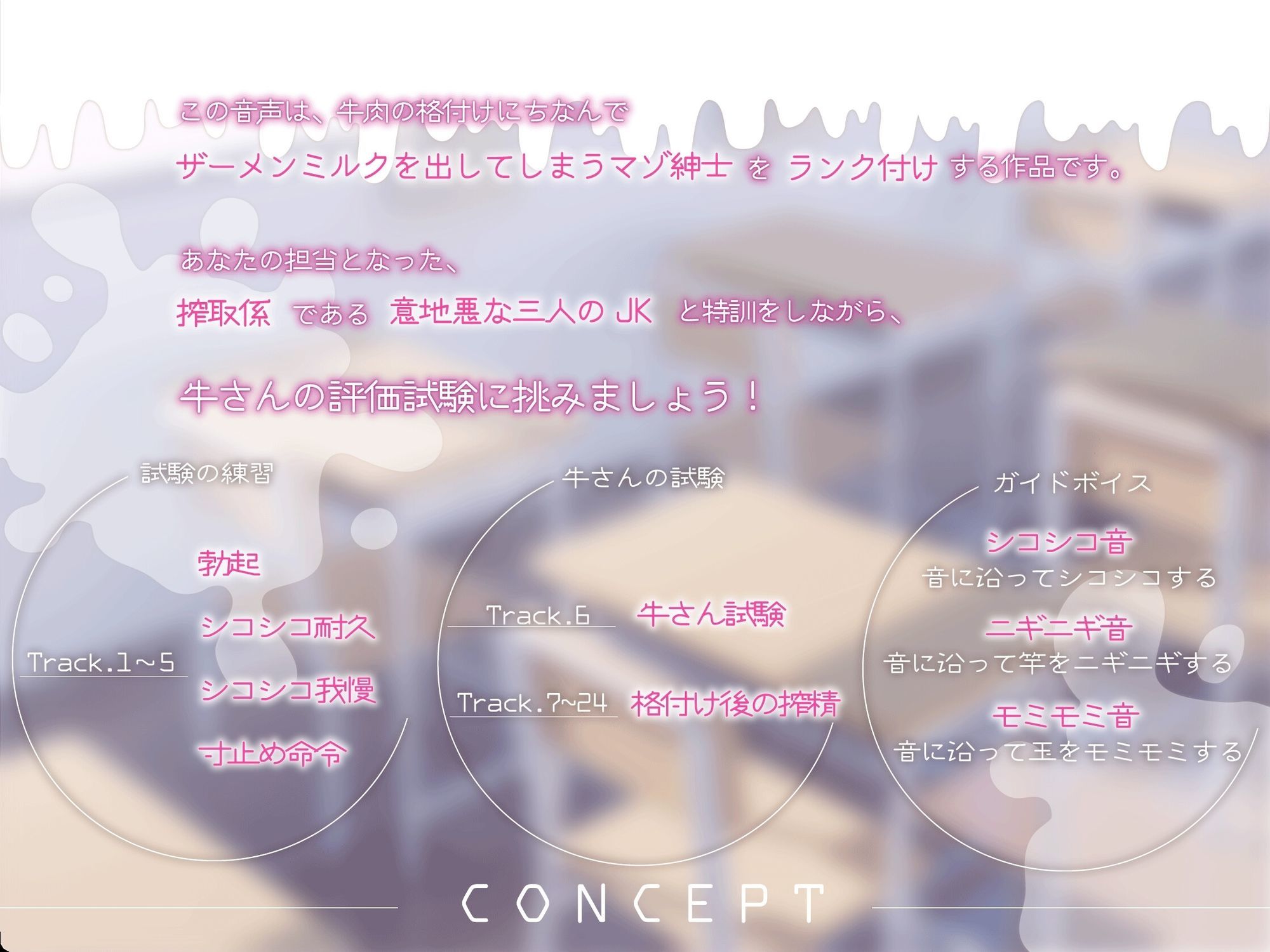 ［たっぷり長時間×マゾ査定×JKハーレム］ミルクだらだら格付けオナニー 君はどれくらい優秀な牛さんなのかな？ ほら。モ〜〜っと出せ♪