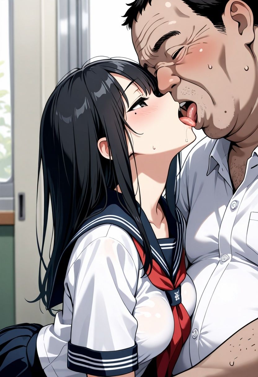 女子校生、きもでぶ教師の性教育、潮吹き快感徹底調教