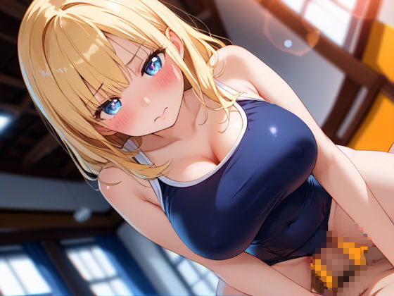 スク水×金髪巨乳  濃厚孕ませSEX