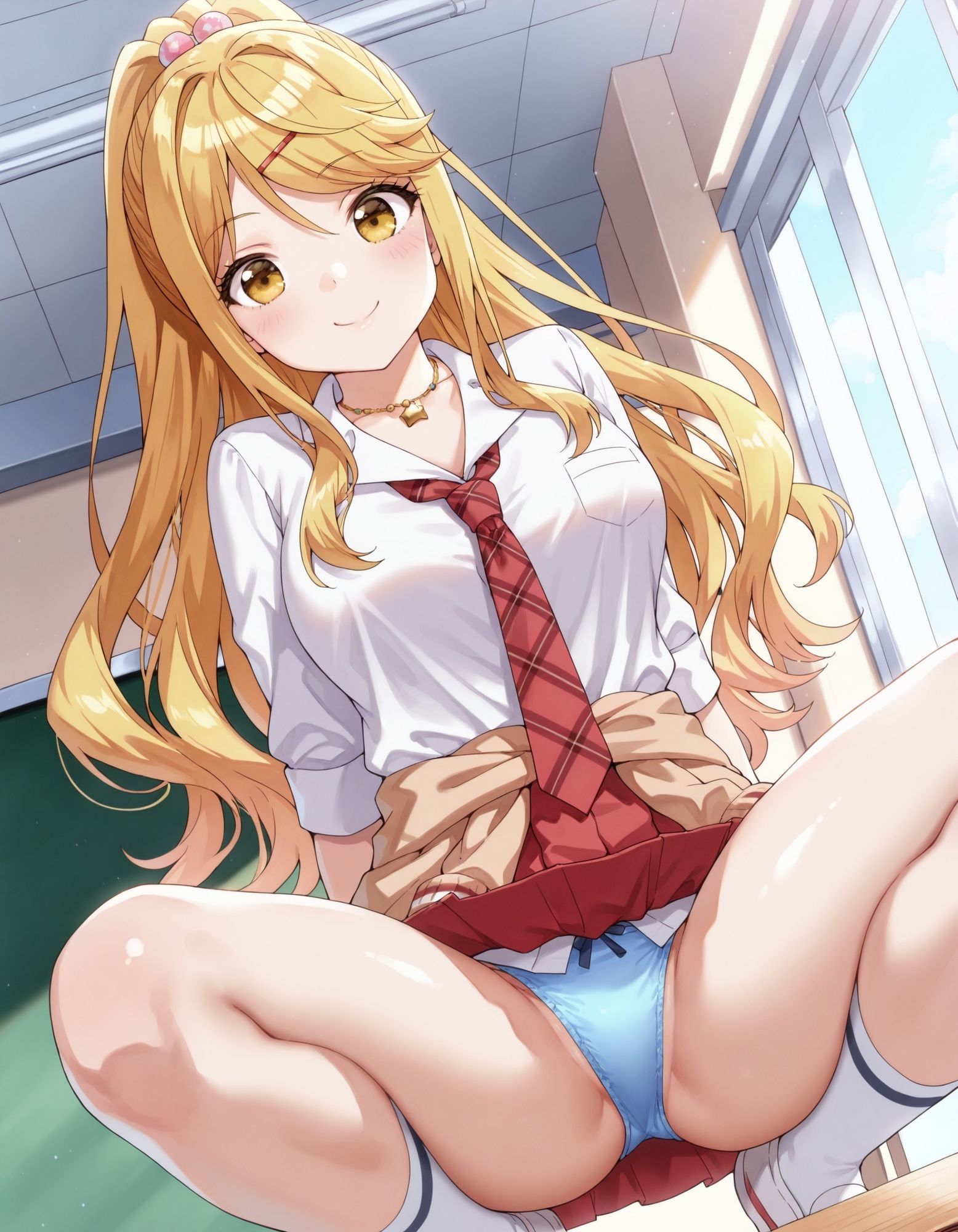 石〇陽鞠のパンチラ〜制服編