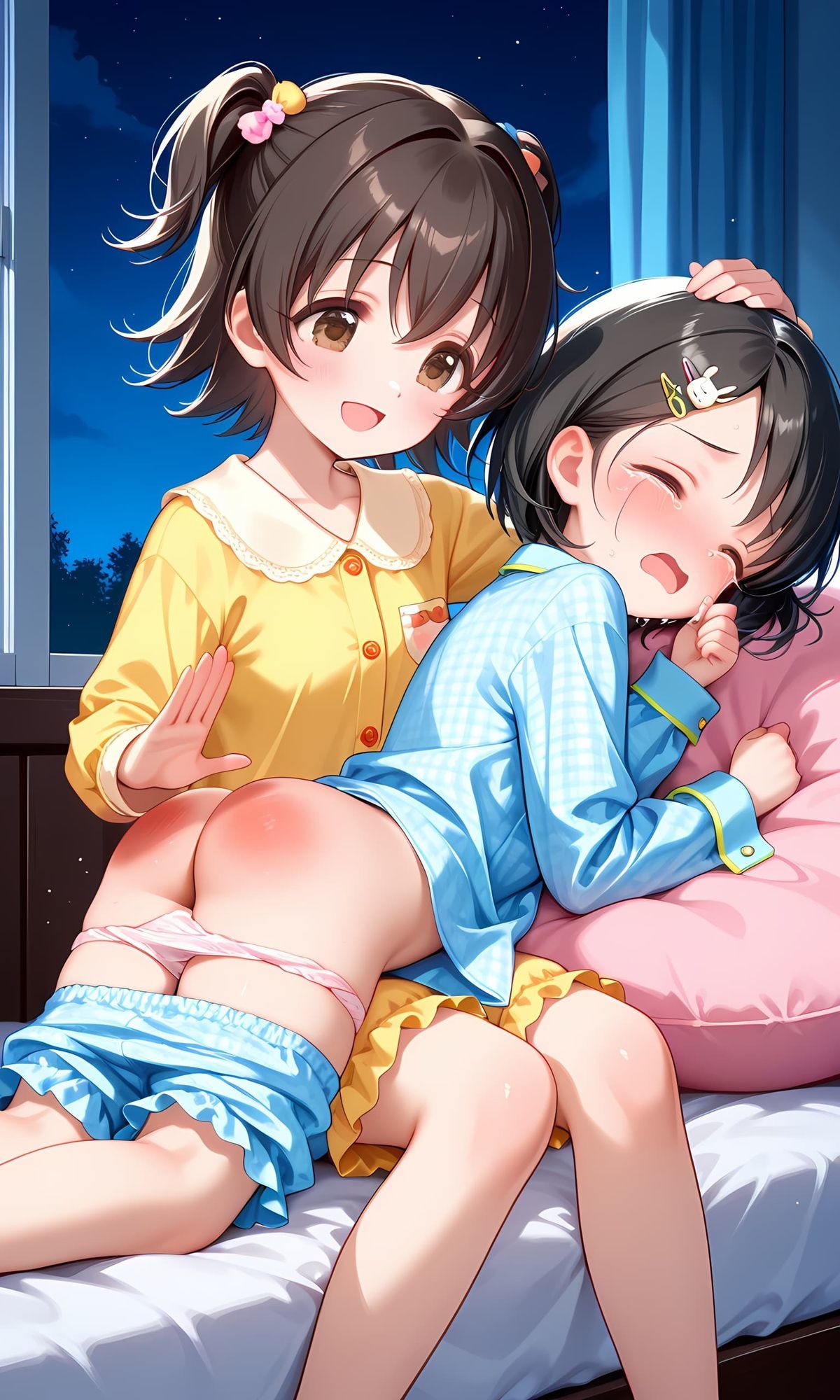 佐々木千枝・赤城みりあ（アイドルマスター）お尻叩きイラスト集